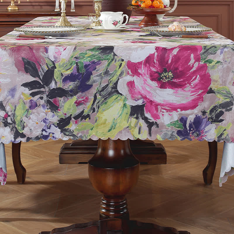 Ownkoti Pastoral Oil Painting Waterproof Tablecloth