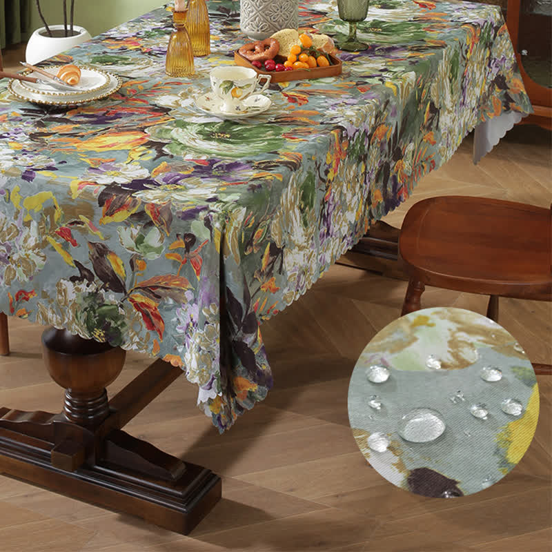 Ownkoti Pastoral Oil Painting Waterproof Tablecloth