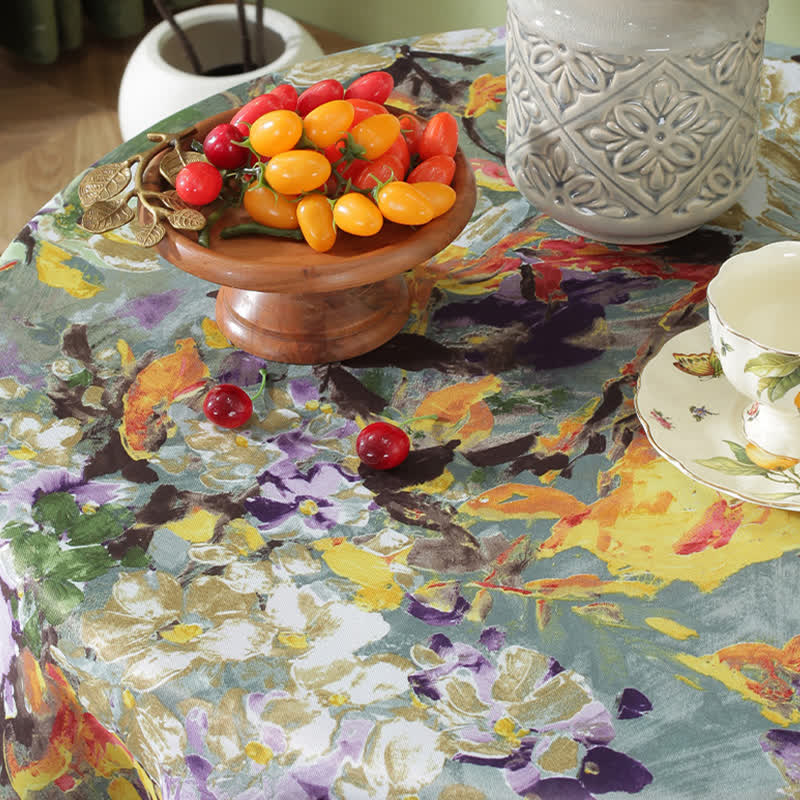 Ownkoti Pastoral Oil Painting Waterproof Tablecloth