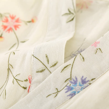 Ownkoti Floral Cotton Gauze Kimono Loungewear Robe
