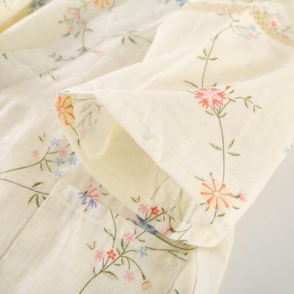 Ownkoti Floral Cotton Gauze Kimono Loungewear Robe