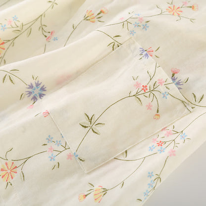 Ownkoti Floral Cotton Gauze Kimono Loungewear Robe