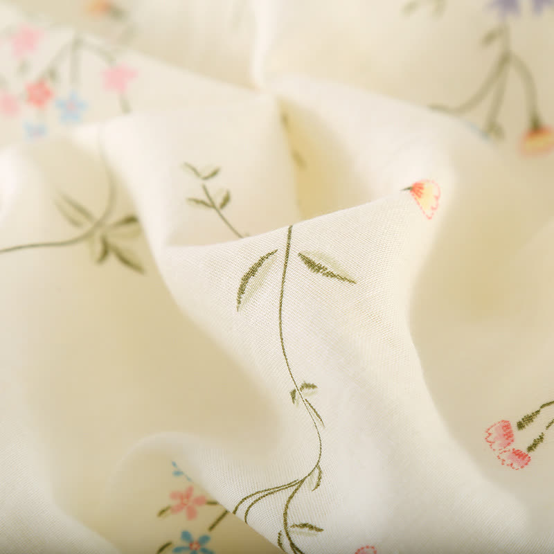 Ownkoti Floral Cotton Gauze Kimono Loungewear Robe