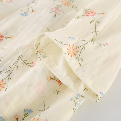 Ownkoti Floral Cotton Gauze Kimono Loungewear Robe