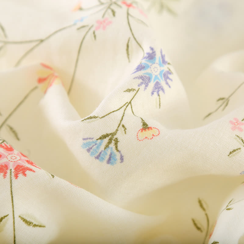 Ownkoti Floral Cotton Gauze Kimono Loungewear Robe