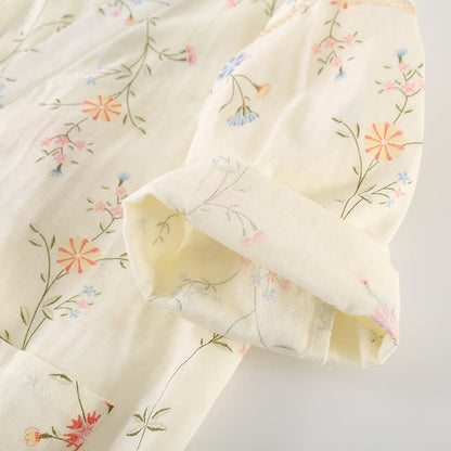 Ownkoti Floral Cotton Gauze Kimono Loungewear Robe