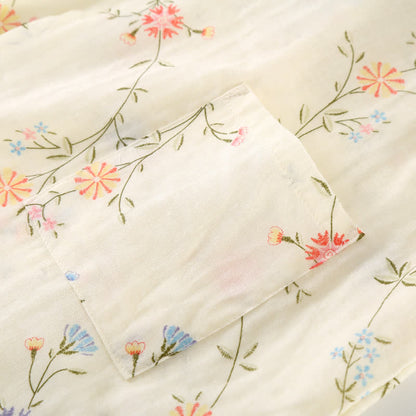 Ownkoti Floral Cotton Gauze Kimono Loungewear Robe