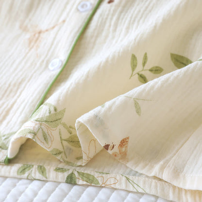 Ownkoti Butterfly Leaf Print Cotton Pajama Set