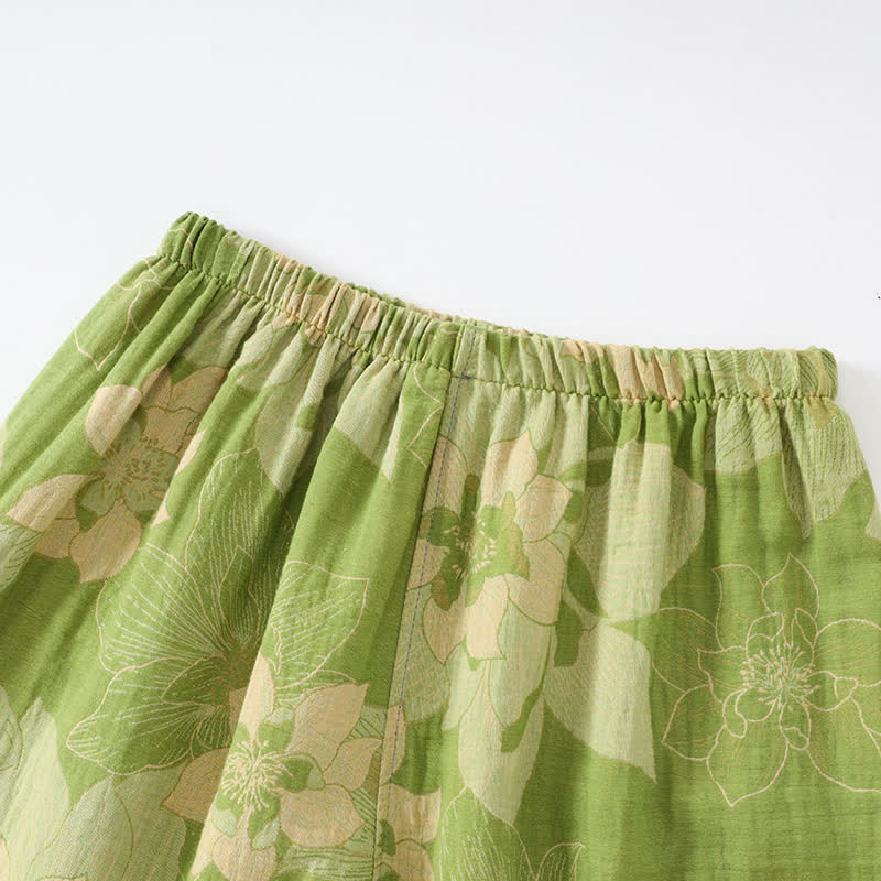 Unisex Hibiscus Cotton Kimono Loungewear Set - image 7