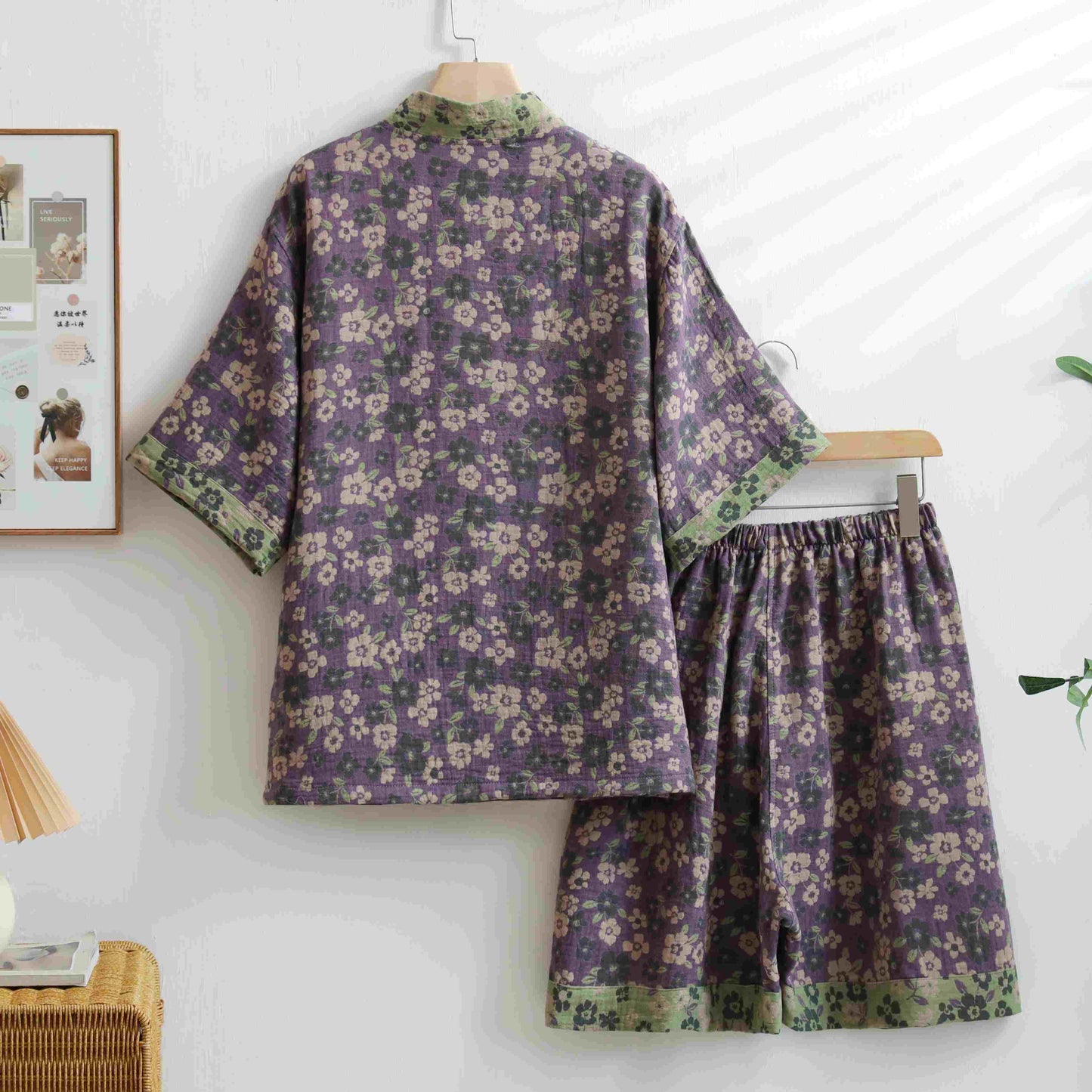 Unisex Cherry Blossom Cotton Kimono Loungewear - image 2