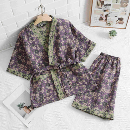 Unisex Cherry Blossom Cotton Kimono Loungewear - image 3