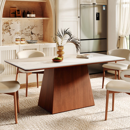 Rectangular Top Dining Table With Trapeziform-shaped Base  - image 4