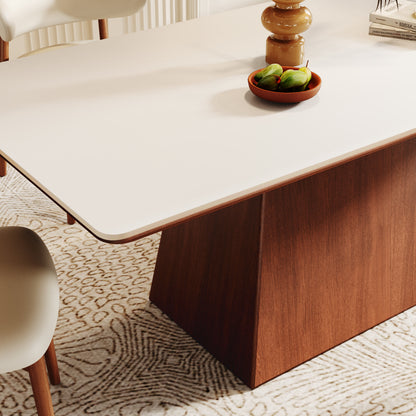 Rectangular Top Dining Table With Trapeziform-shaped Base  - image 14