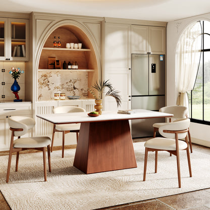 Rectangular Top Dining Table With Trapeziform-shaped Base  - image 10