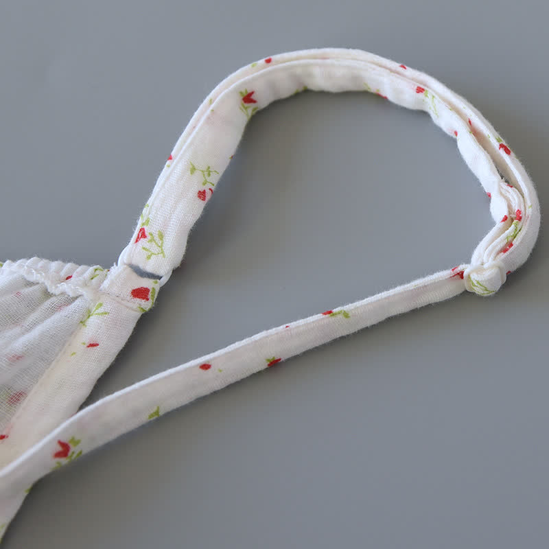 Ownkoti Red Floral Cotton Gauze Cami Nightgown