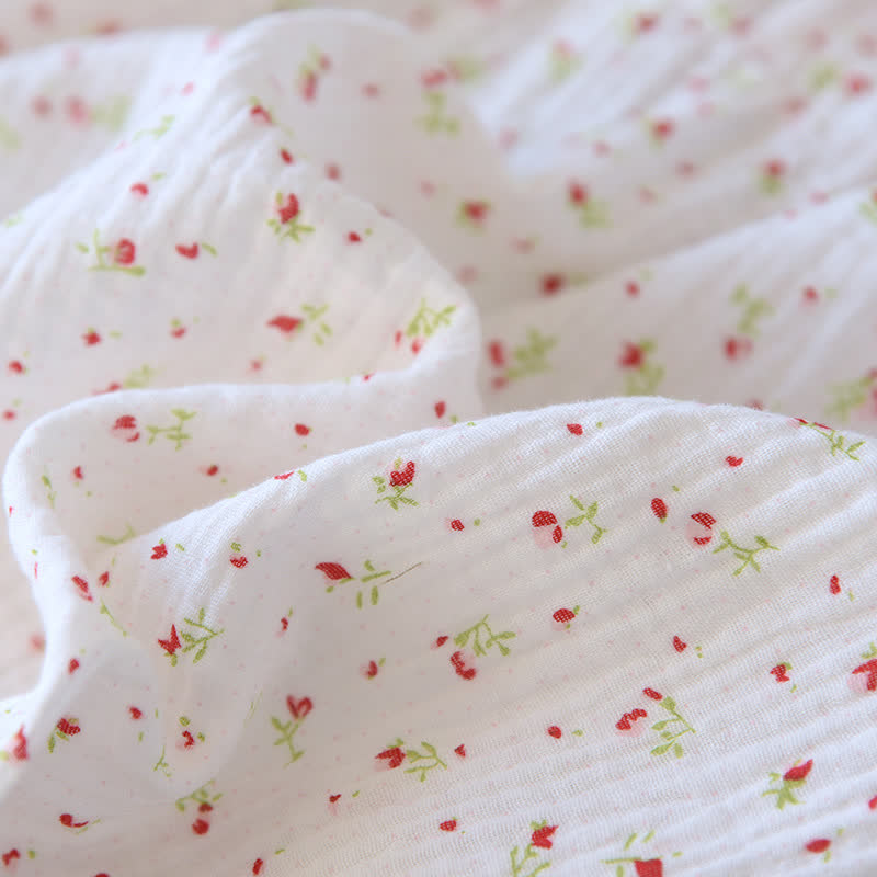 Ownkoti Red Floral Cotton Gauze Cami Nightgown