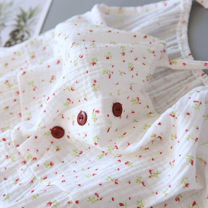 Ownkoti Red Floral Cotton Gauze Cami Nightgown