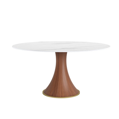 Ownkoti Mid-Century Modern Round Dining Table For 4-8 People