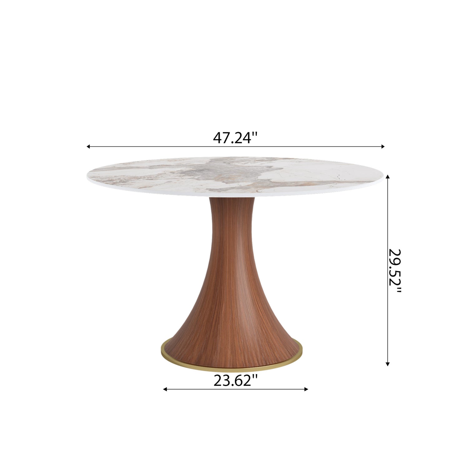 Ownkoti Mid-Century Modern Round Dining Table For 4-8 People