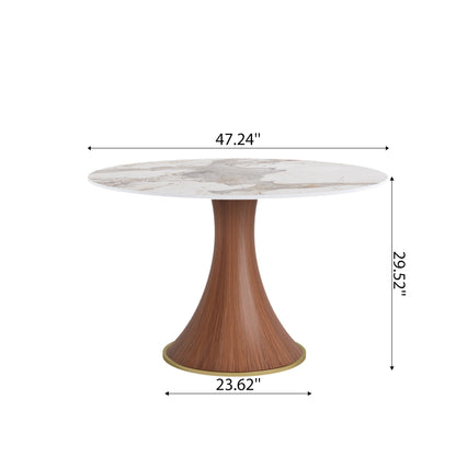 Ownkoti Mid-Century Modern Round Dining Table For 4-8 People