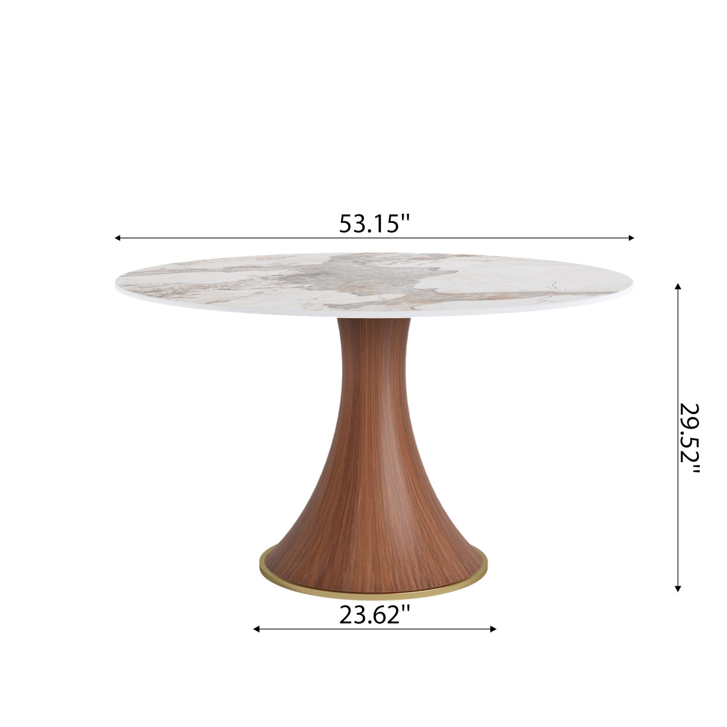 Ownkoti Mid-Century Modern Round Dining Table For 4-8 People