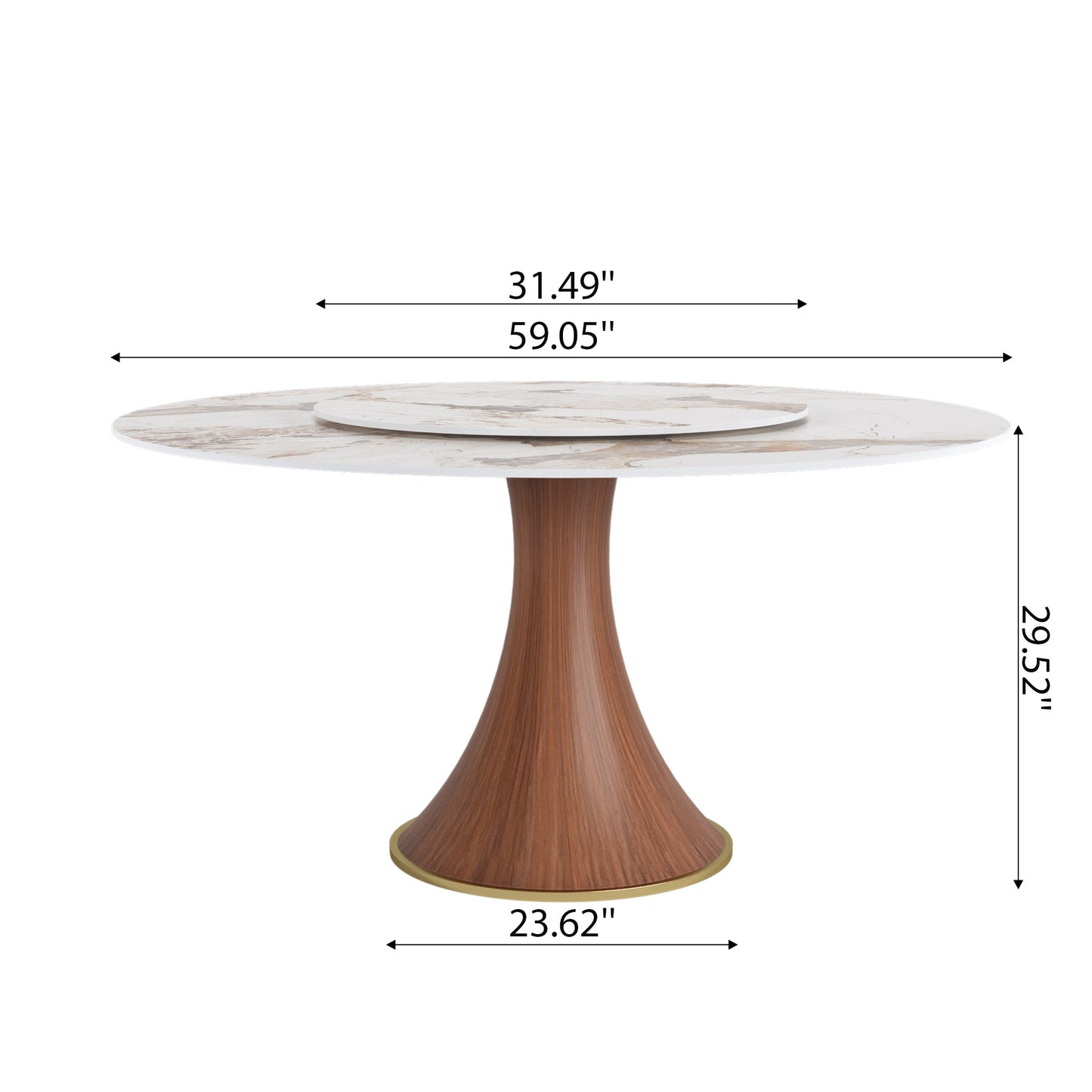 Ownkoti Mid-Century Modern Round Dining Table For 4-8 People