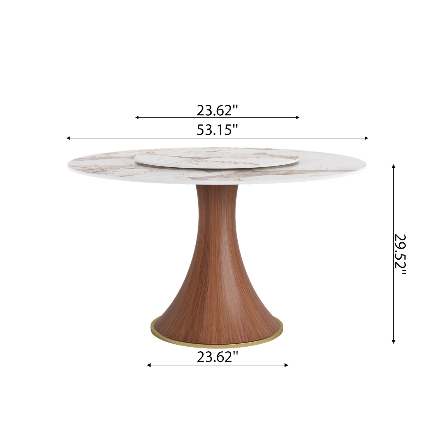 Ownkoti Mid-Century Modern Round Dining Table For 4-8 People