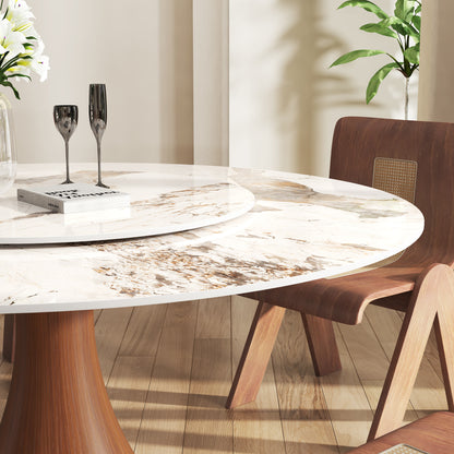 Ownkoti Mid-Century Modern Round Dining Table For 4-8 People