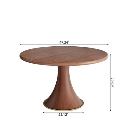 Ownkoti Mid-Century Modern Round Dining Table For 4-8 People