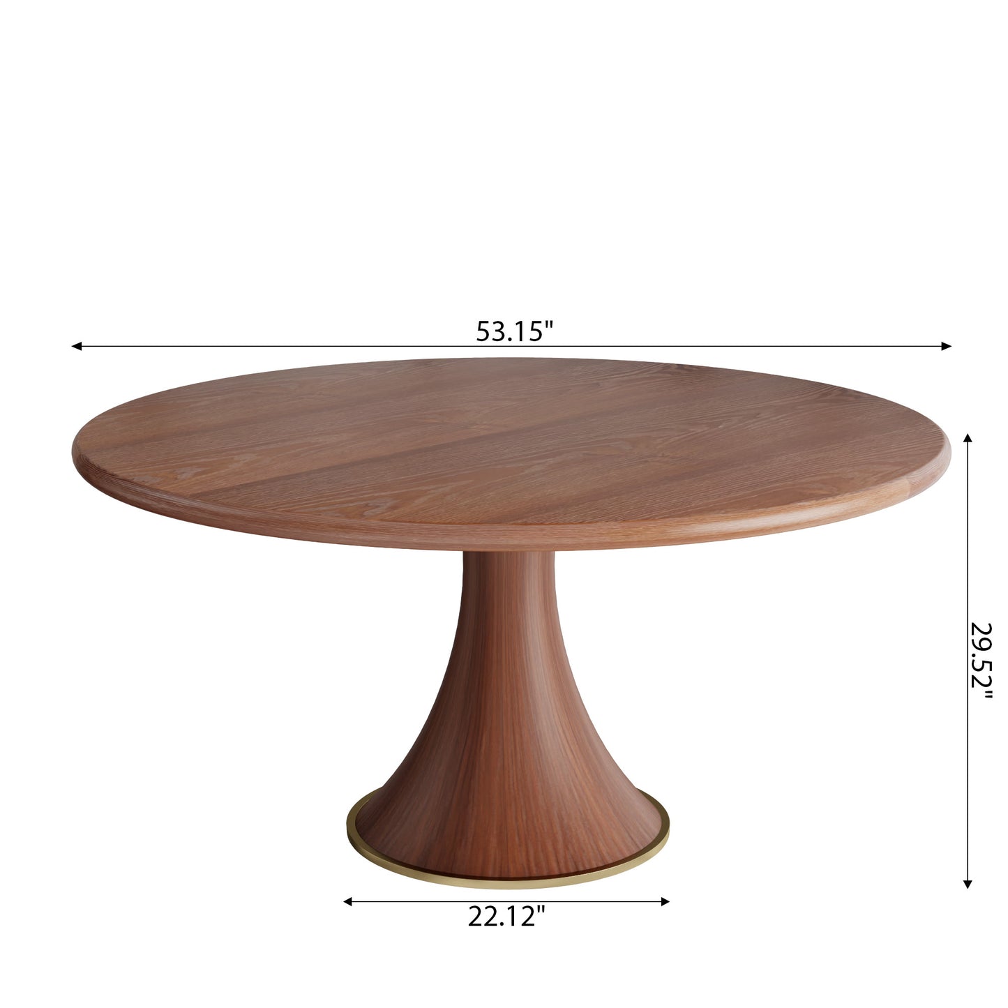 Ownkoti Mid-Century Modern Round Dining Table For 4-8 People