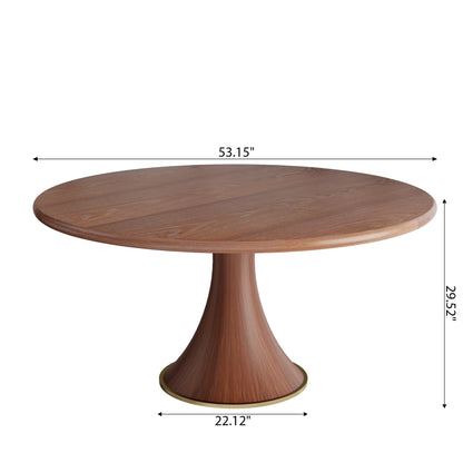 Ownkoti Mid-Century Modern Round Dining Table For 4-8 People