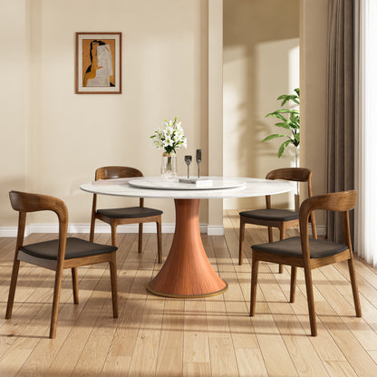Ownkoti Mid-Century Modern Round Dining Table For 4-8 People