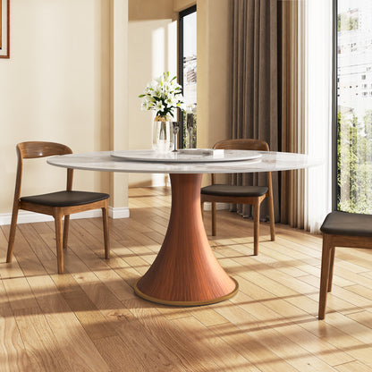 Ownkoti Mid-Century Modern Round Dining Table For 4-8 People