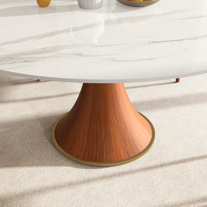 Ownkoti Mid-Century Modern Round Dining Table For 4-8 People