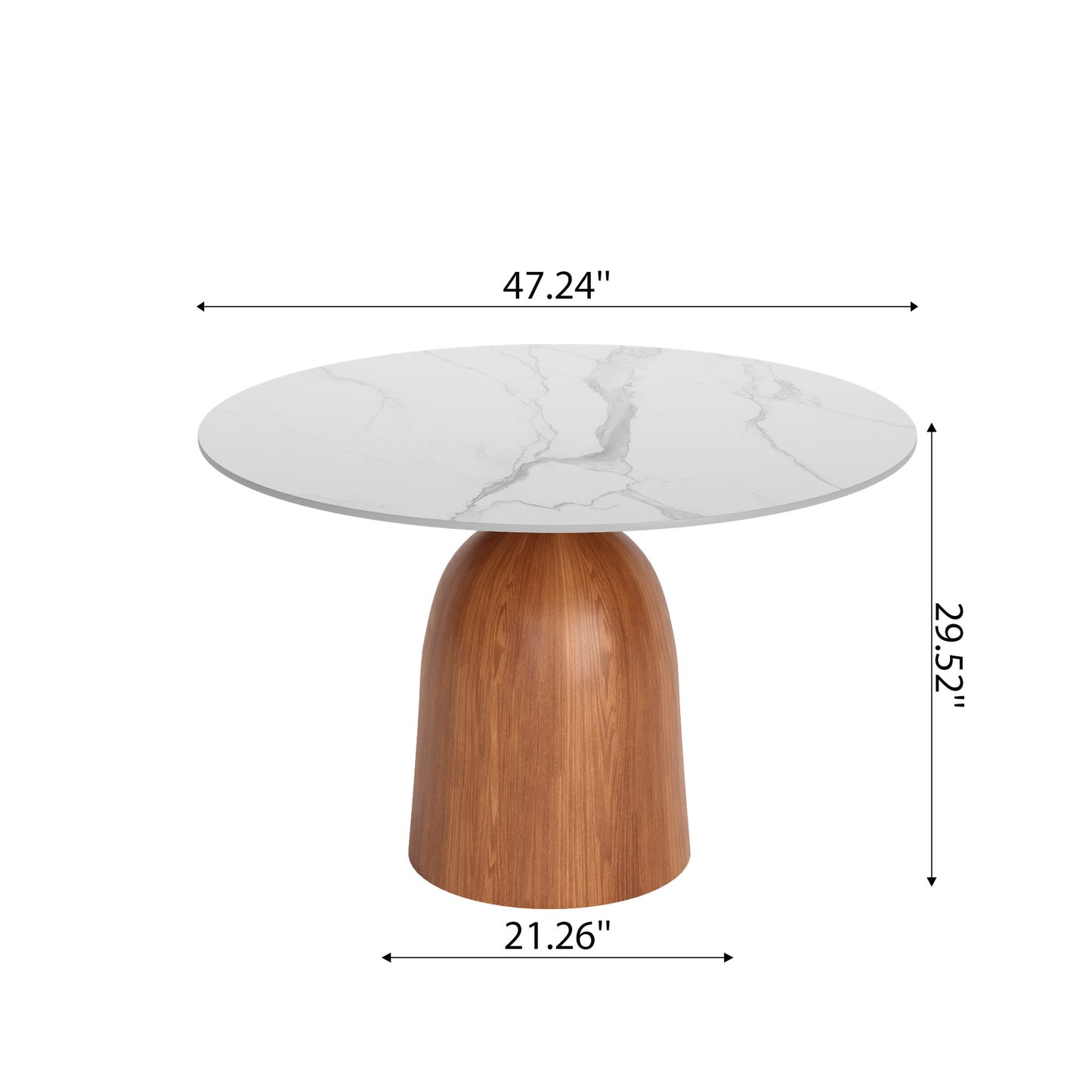 Ownkoti Round Kitchen Table Mid-Century Style For 4-8 People