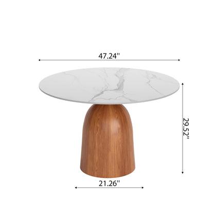 Ownkoti Round Kitchen Table Mid-Century Style For 4-8 People