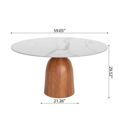 Ownkoti Round Kitchen Table Mid-Century Style For 4-8 People