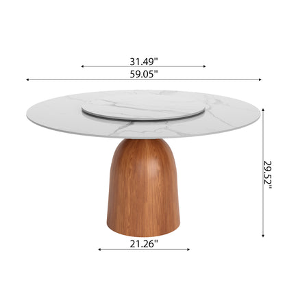 Ownkoti Round Kitchen Table Mid-Century Style For 4-8 People