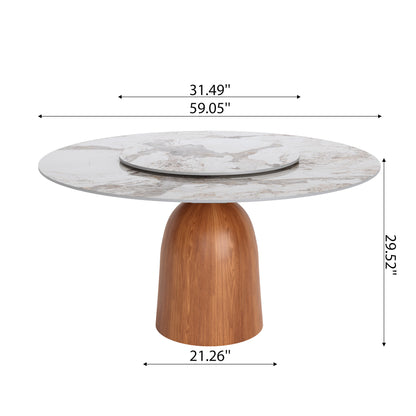 Ownkoti Round Kitchen Table Mid-Century Style For 4-8 People