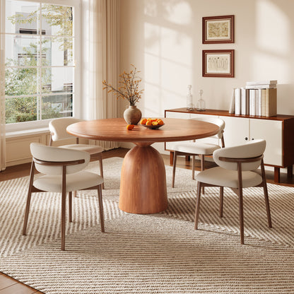 Ownkoti Round Kitchen Table Mid-Century Style For 4-8 People