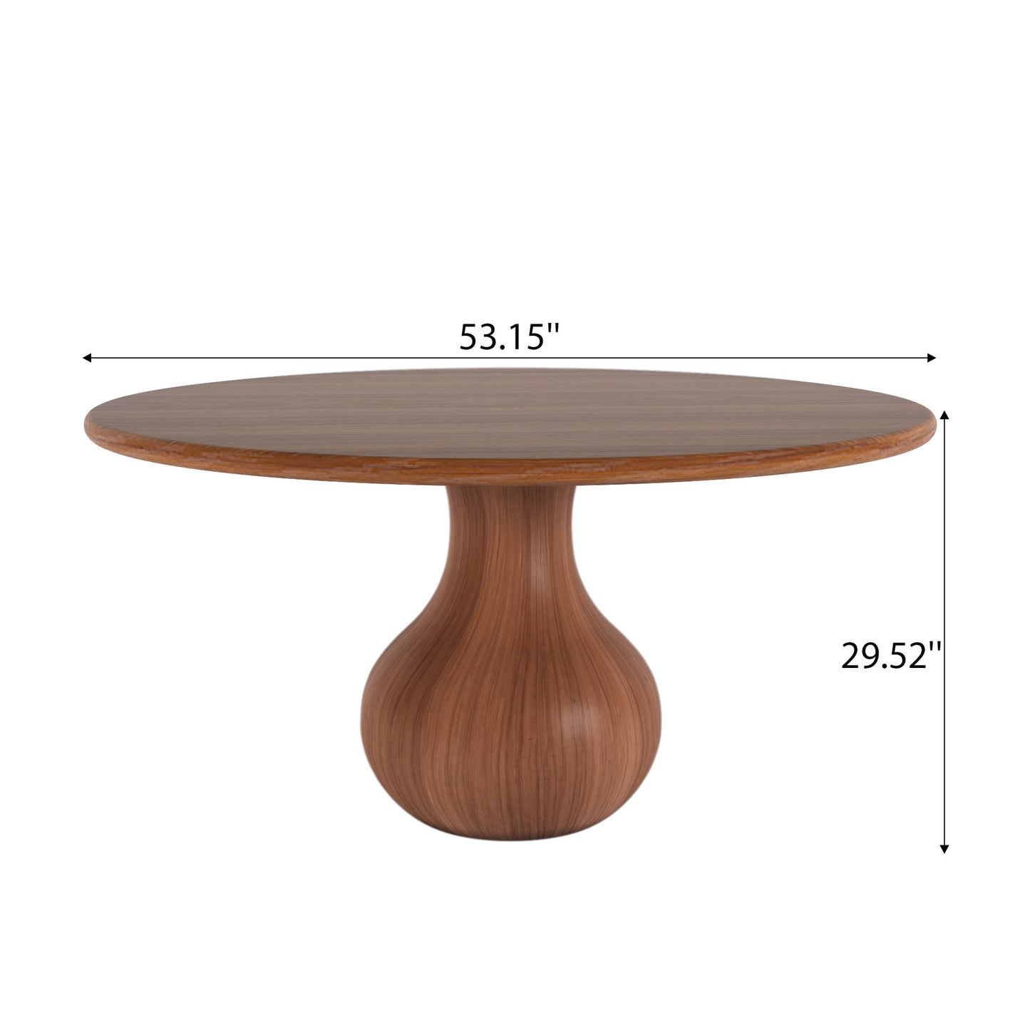 Ownkoti Farmhouse Round Dining Table With Vase-shaped Pedestal For 4-8 People