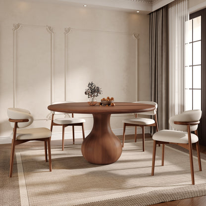 Ownkoti Farmhouse Round Dining Table With Vase-shaped Pedestal For 4-8 People