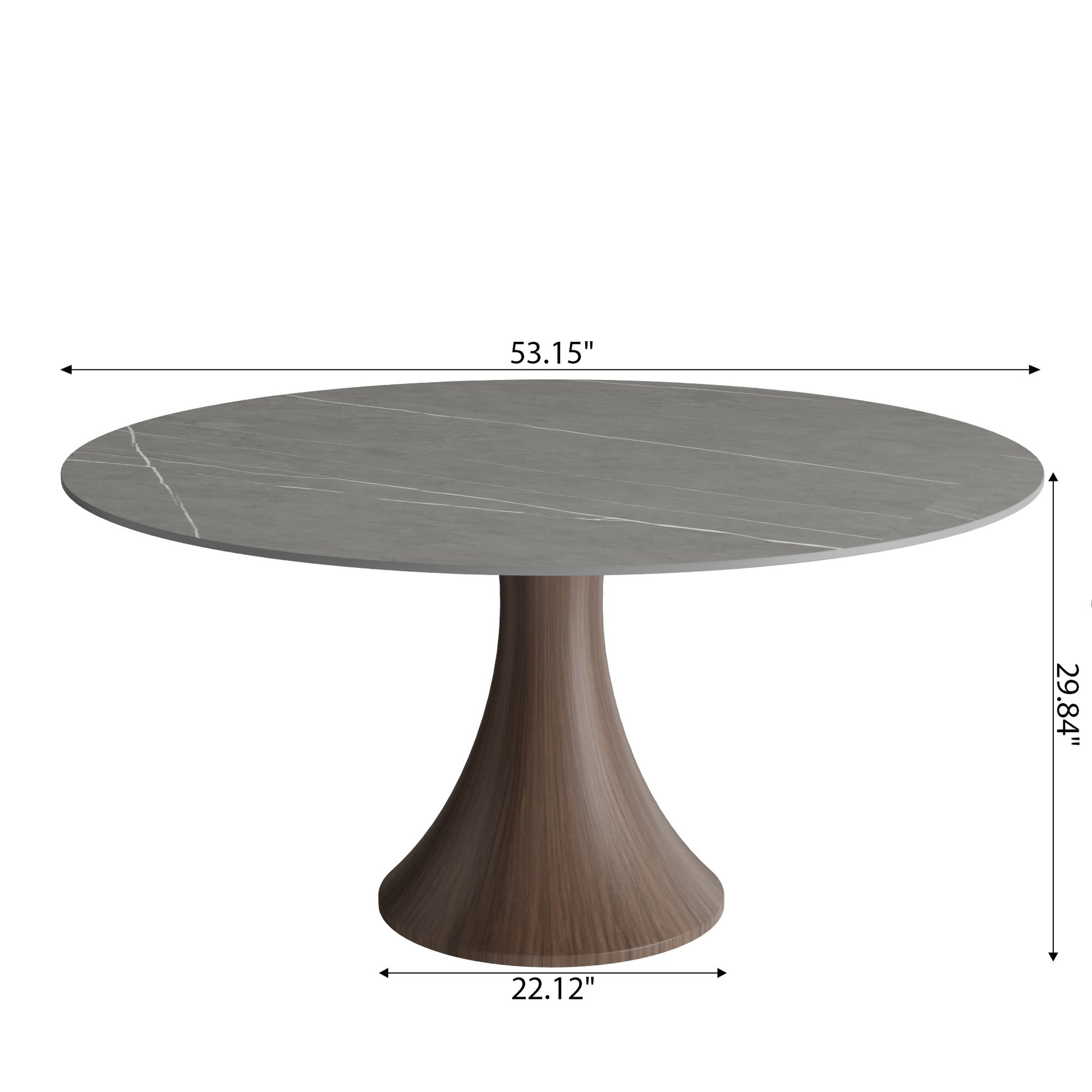 Ownkoti Luxury Gray Mid-Century Modern Round Dining Table For 4/6/8 - image 14