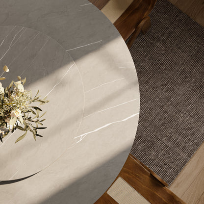 Ownkoti Luxury Gray Mid-Century Modern Round Dining Table For 4/6/8 - image 6