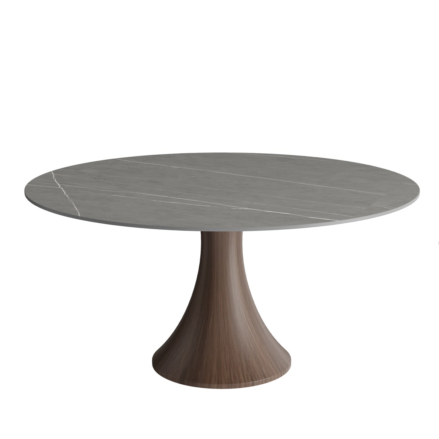 Ownkoti Luxury Gray Mid-Century Modern Round Dining Table For 4/6/8 - image 1