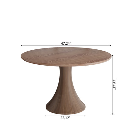 Ownkoti Luxury Gray Mid-Century Modern Round Dining Table For 4/6/8