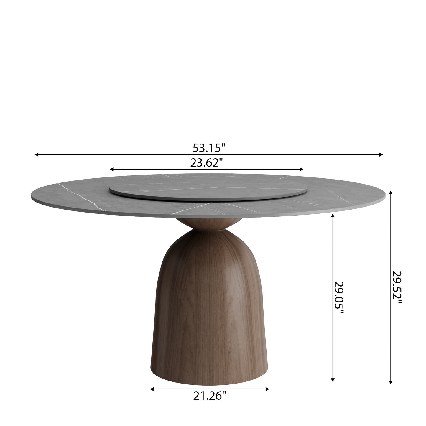 Ownkoti Light Gray Round Dining Table For 4/6/8 Mid Century Modern Dining Tables - image 17