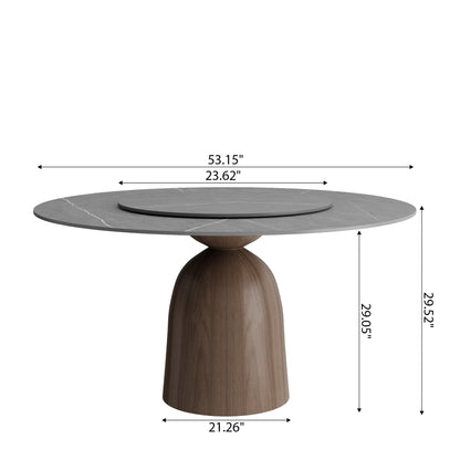 Ownkoti Light Gray Round Dining Table For 4/6/8 Mid Century Modern Dining Tables - image 17