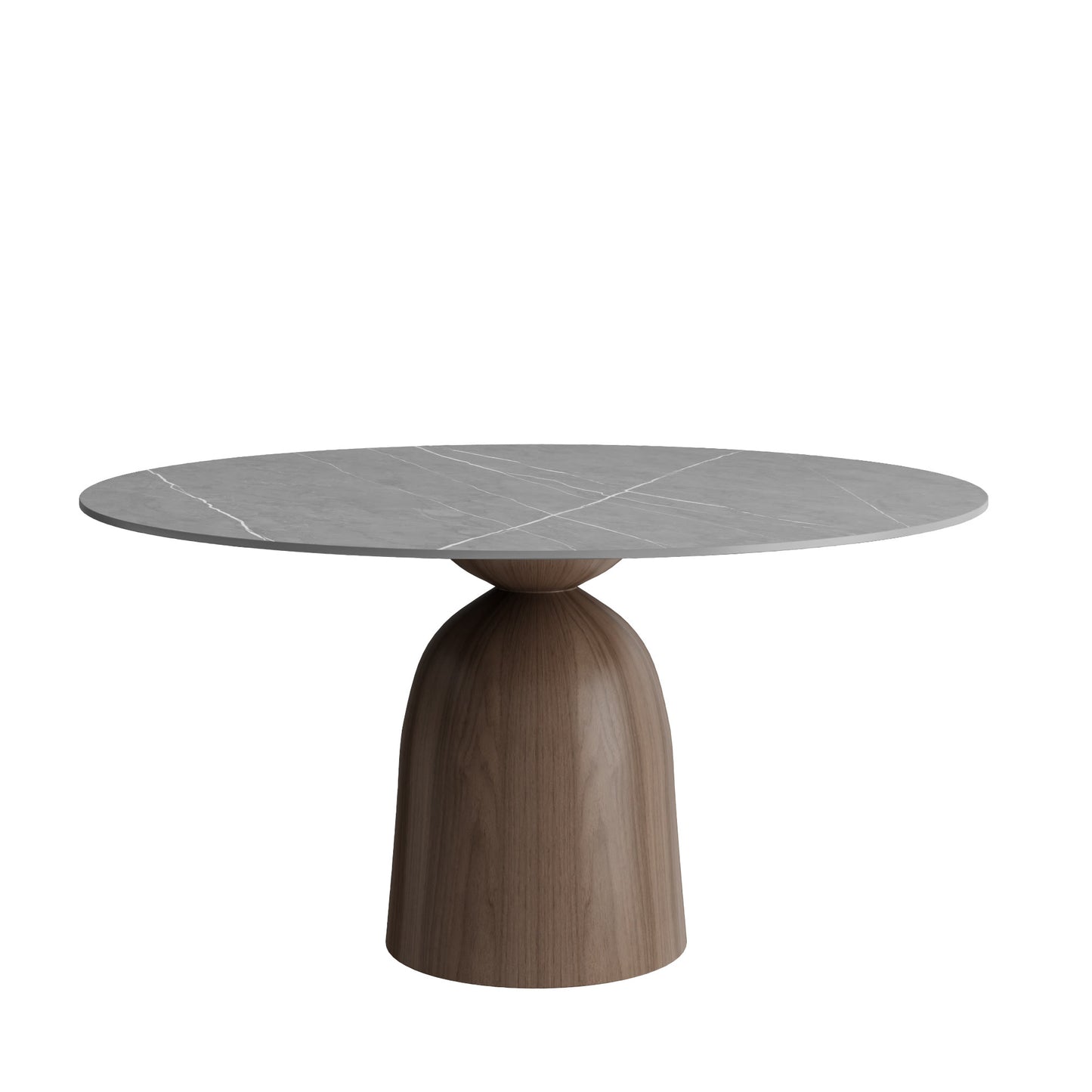 Ownkoti Light Gray Round Dining Table For 4/6/8 Mid Century Modern Dining Tables