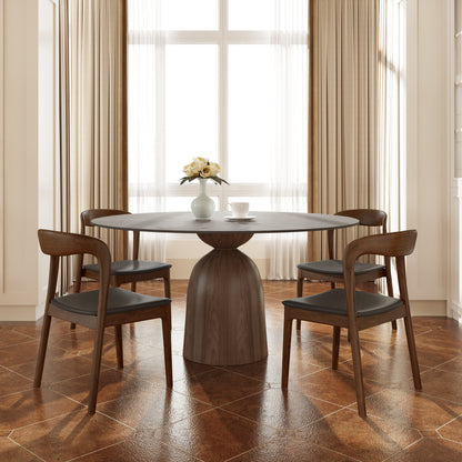 Ownkoti Light Gray Round Dining Table For 4/6/8 Mid Century Modern Dining Tables